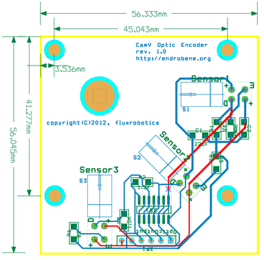 Encoder can read vertical camera position incrementally, and report direction and zero point.